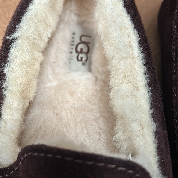 UGG Slippers Size 4 Ascot Loafer Shearling Lined Moccasin Suede Brown 1974 - Picture 5 of 14